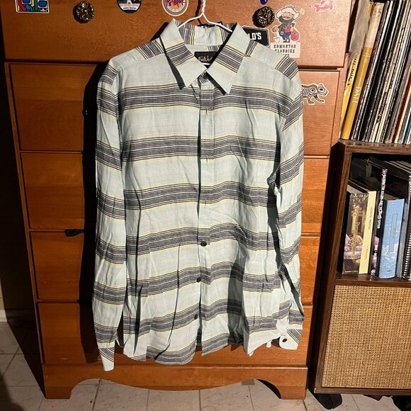 FarWest Striped Shirt – Pastel Mint/Grey - Picture 2 of 4